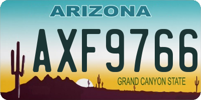 AZ license plate AXF9766