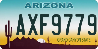 AZ license plate AXF9779