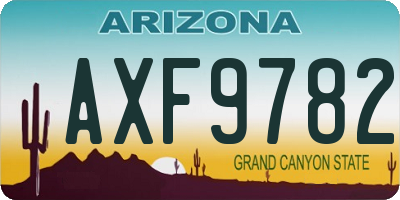 AZ license plate AXF9782