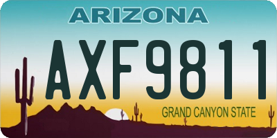 AZ license plate AXF9811