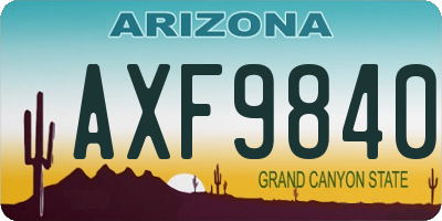 AZ license plate AXF9840