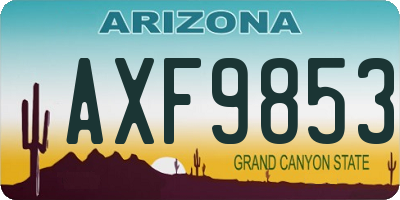 AZ license plate AXF9853