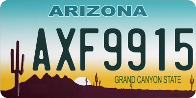 AZ license plate AXF9915