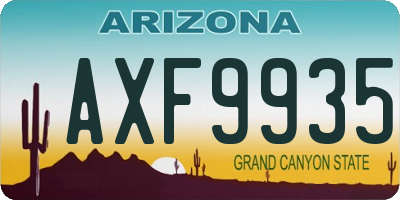 AZ license plate AXF9935