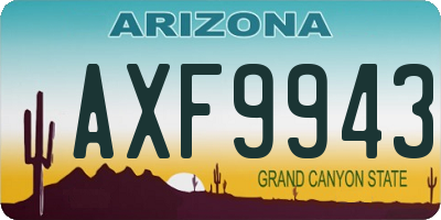 AZ license plate AXF9943