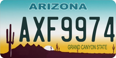 AZ license plate AXF9974