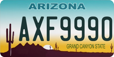 AZ license plate AXF9990