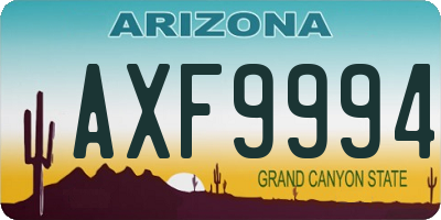 AZ license plate AXF9994