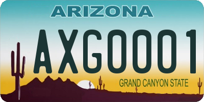 AZ license plate AXG0001
