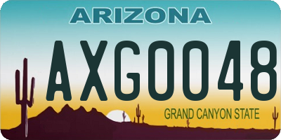 AZ license plate AXG0048