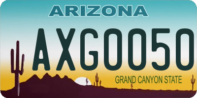 AZ license plate AXG0050