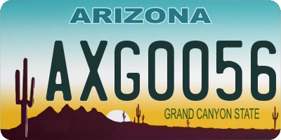 AZ license plate AXG0056