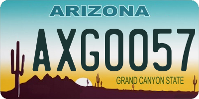 AZ license plate AXG0057