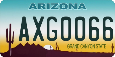 AZ license plate AXG0066