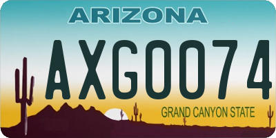 AZ license plate AXG0074