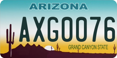 AZ license plate AXG0076