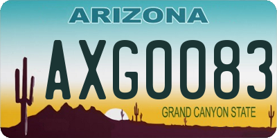 AZ license plate AXG0083