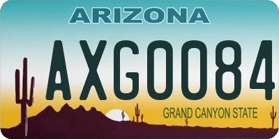 AZ license plate AXG0084