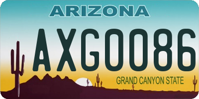 AZ license plate AXG0086