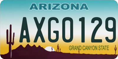AZ license plate AXG0129