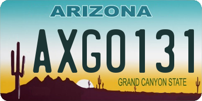 AZ license plate AXG0131