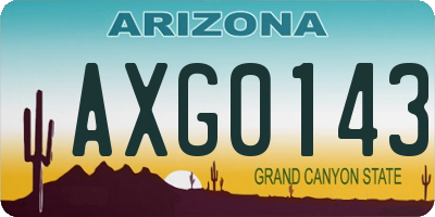 AZ license plate AXG0143