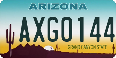 AZ license plate AXG0144