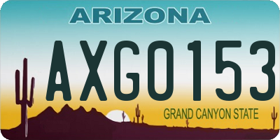 AZ license plate AXG0153