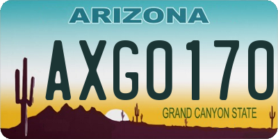 AZ license plate AXG0170