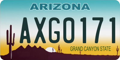 AZ license plate AXG0171