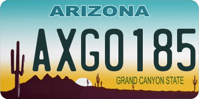AZ license plate AXG0185