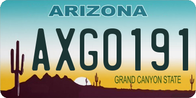 AZ license plate AXG0191