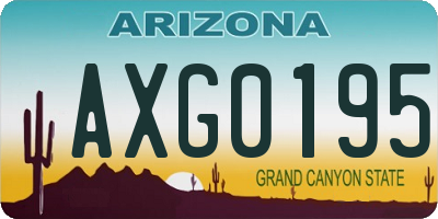 AZ license plate AXG0195
