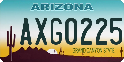 AZ license plate AXG0225