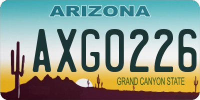 AZ license plate AXG0226