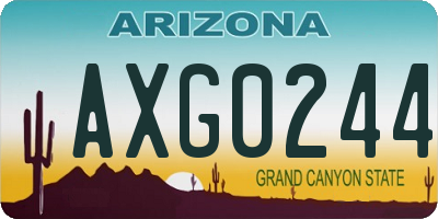 AZ license plate AXG0244