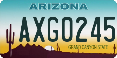 AZ license plate AXG0245