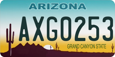 AZ license plate AXG0253