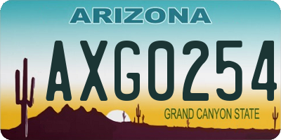 AZ license plate AXG0254