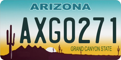 AZ license plate AXG0271