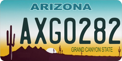 AZ license plate AXG0282