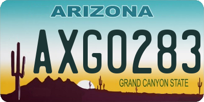 AZ license plate AXG0283