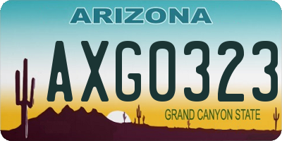 AZ license plate AXG0323