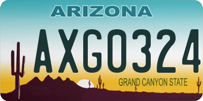 AZ license plate AXG0324