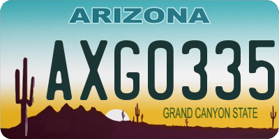 AZ license plate AXG0335