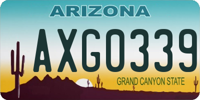 AZ license plate AXG0339