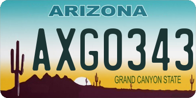AZ license plate AXG0343
