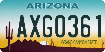 AZ license plate AXG0361
