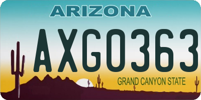 AZ license plate AXG0363