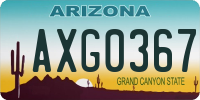 AZ license plate AXG0367